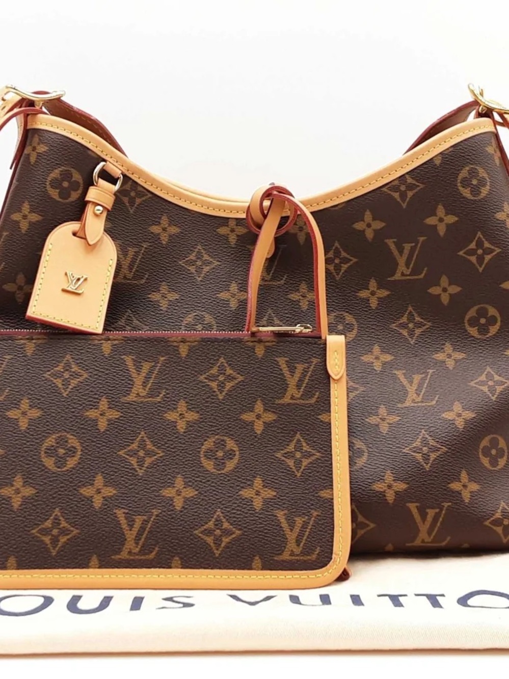 Louis Vuitton Carryall Pm & Pochette In Monogram Coated Canvas